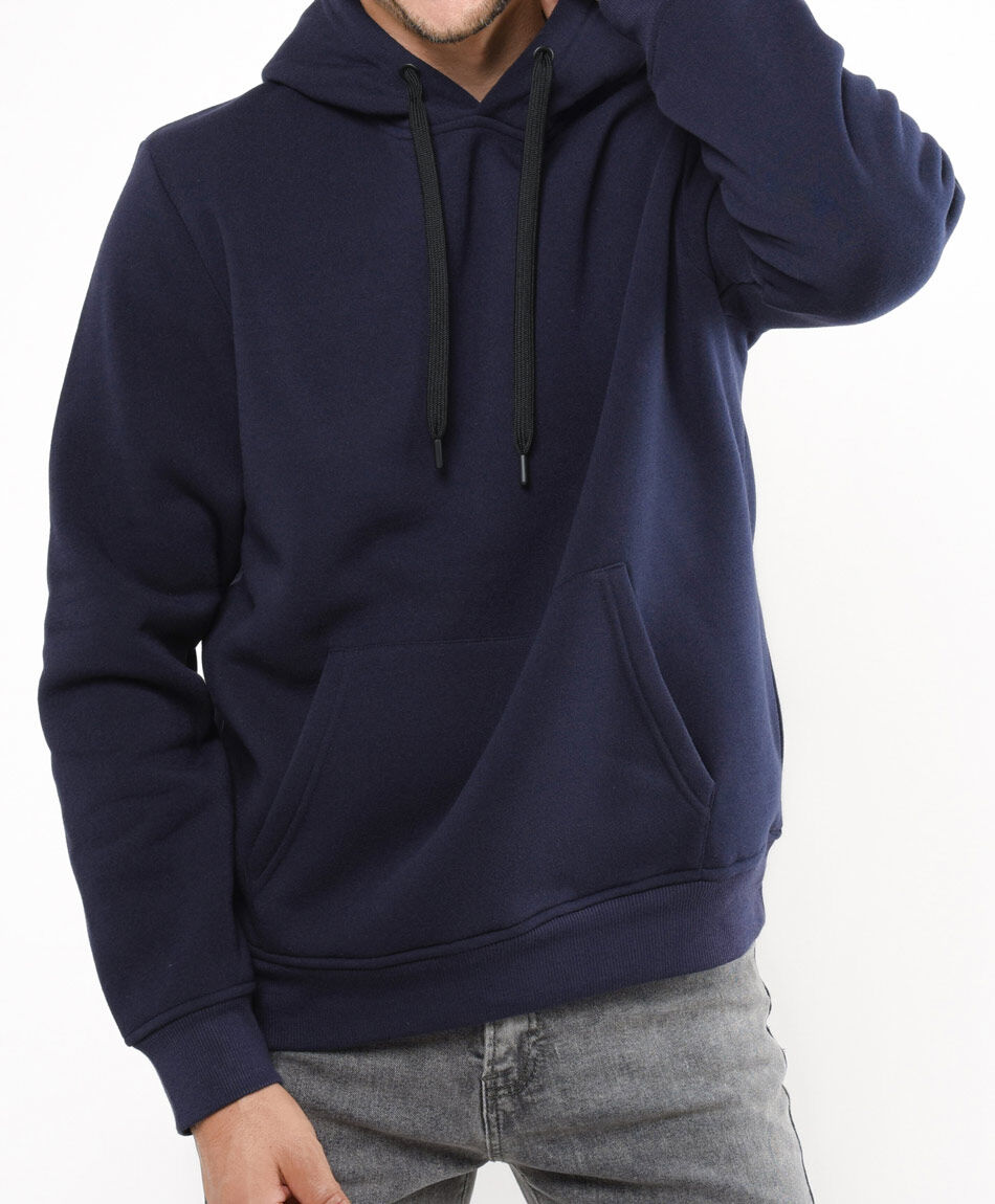 Buzo hombre liso capucha
