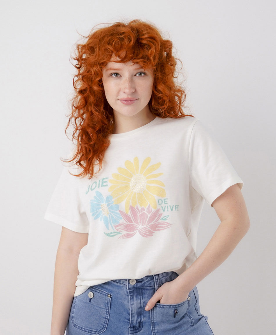 Remera mujer floreas colores