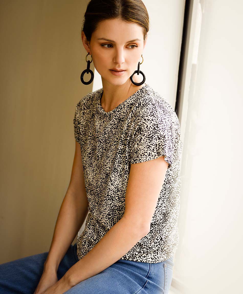 Polera mujer animal print