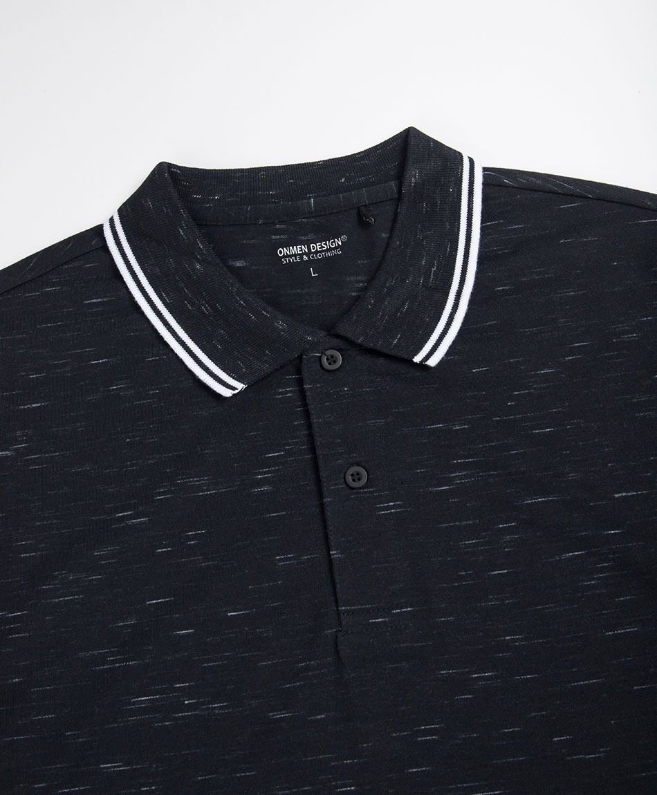 Remera hombre polo jaspeada