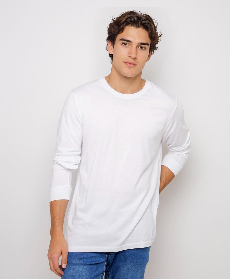 Remera hombre lisa manga larga