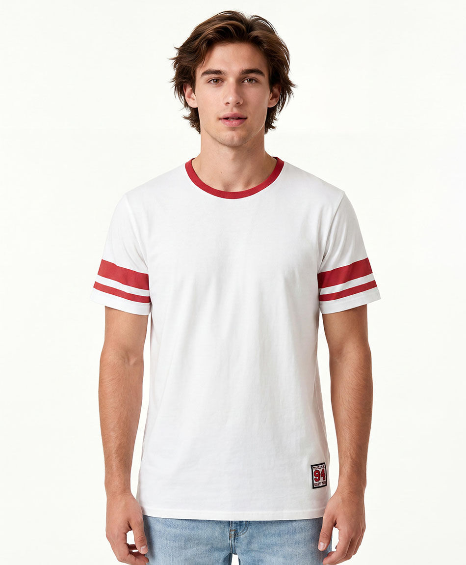 Remera hombre lineas mangas
