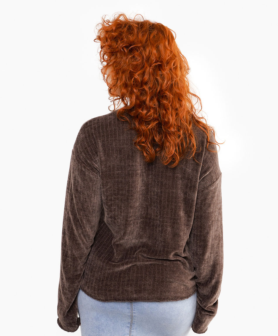 Sweater mujer chenille brown