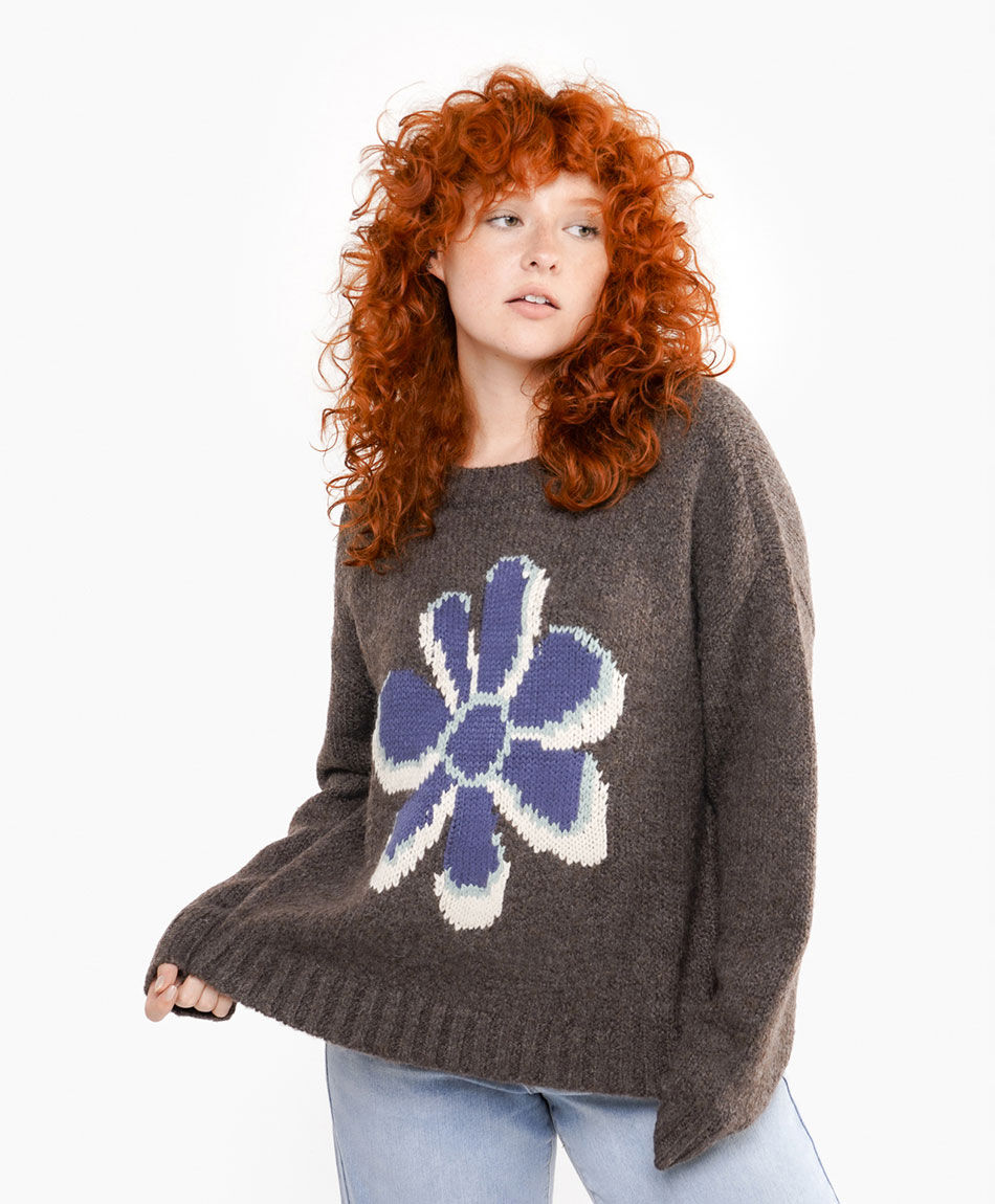 Sweater mujer jacquard flower