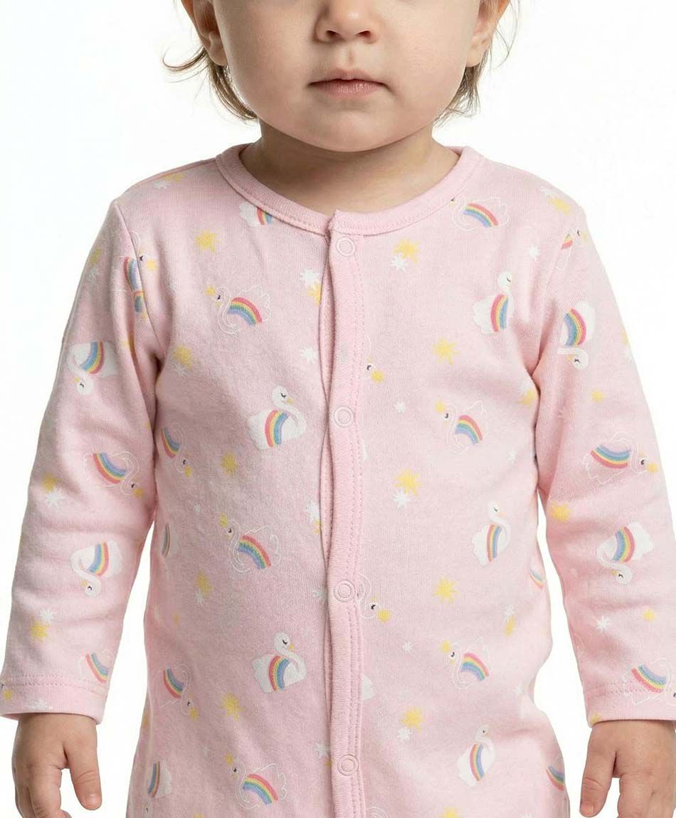 Pijama beb&eacute; cisnes arcoiris