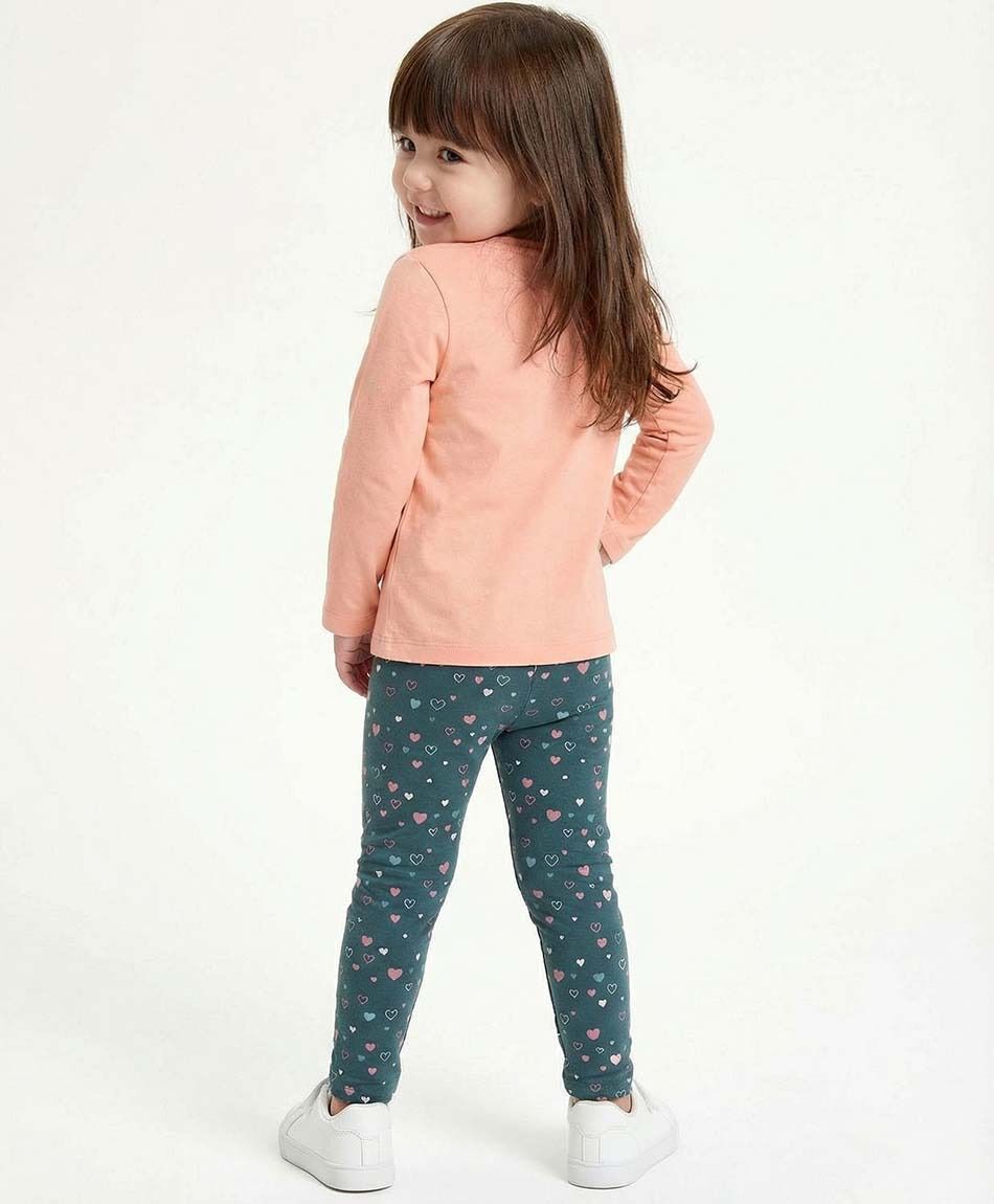 Leggins beb&eacute; forrada corazoncitos