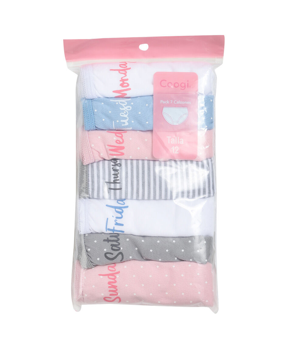 Pack 7 calzones ni&ntilde;a colores