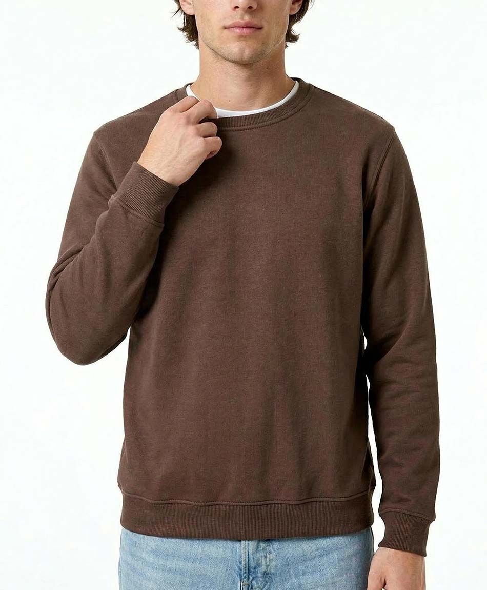 Buzo hombre liso cuello redondo
