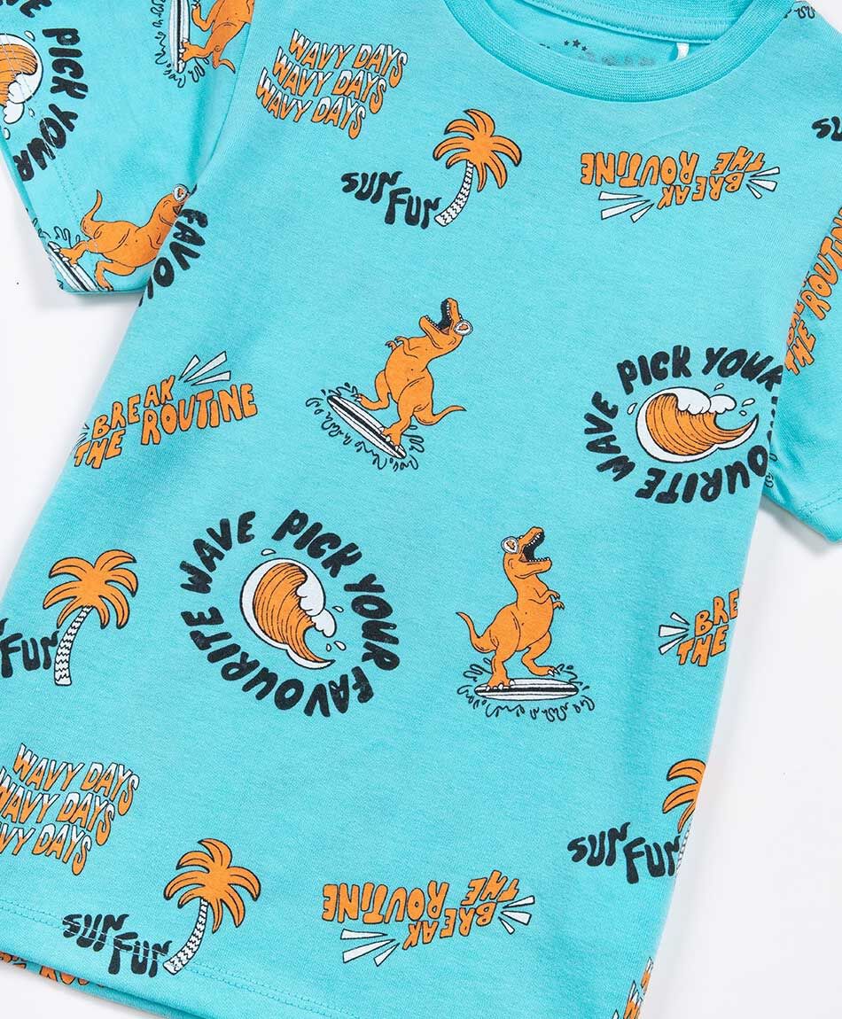 Remera beb&eacute; dinosaurio surf