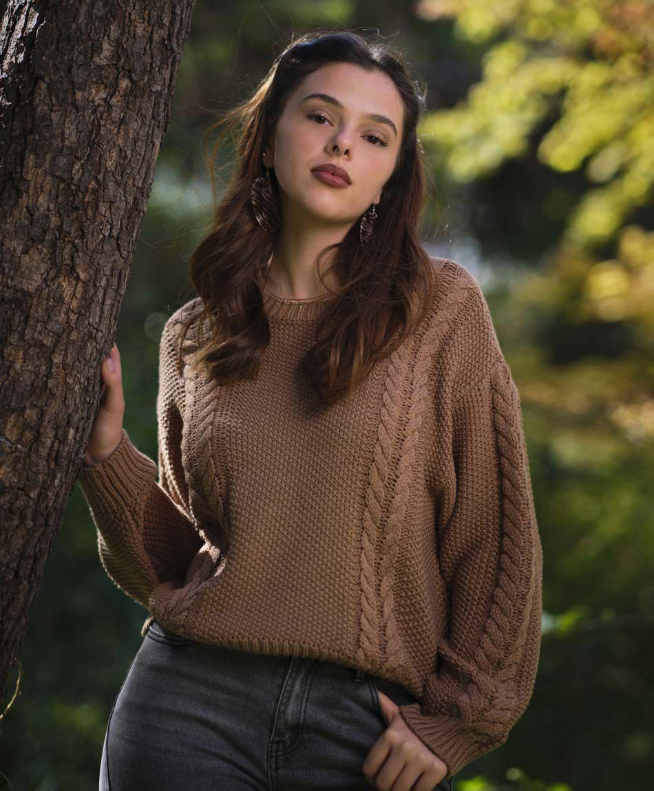 Sweater mujer trenzas