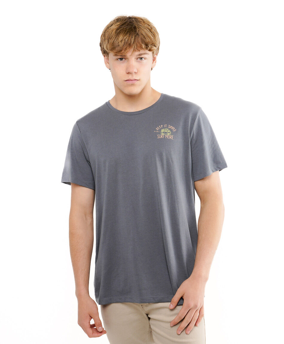 Remera hombre doble estampado frase