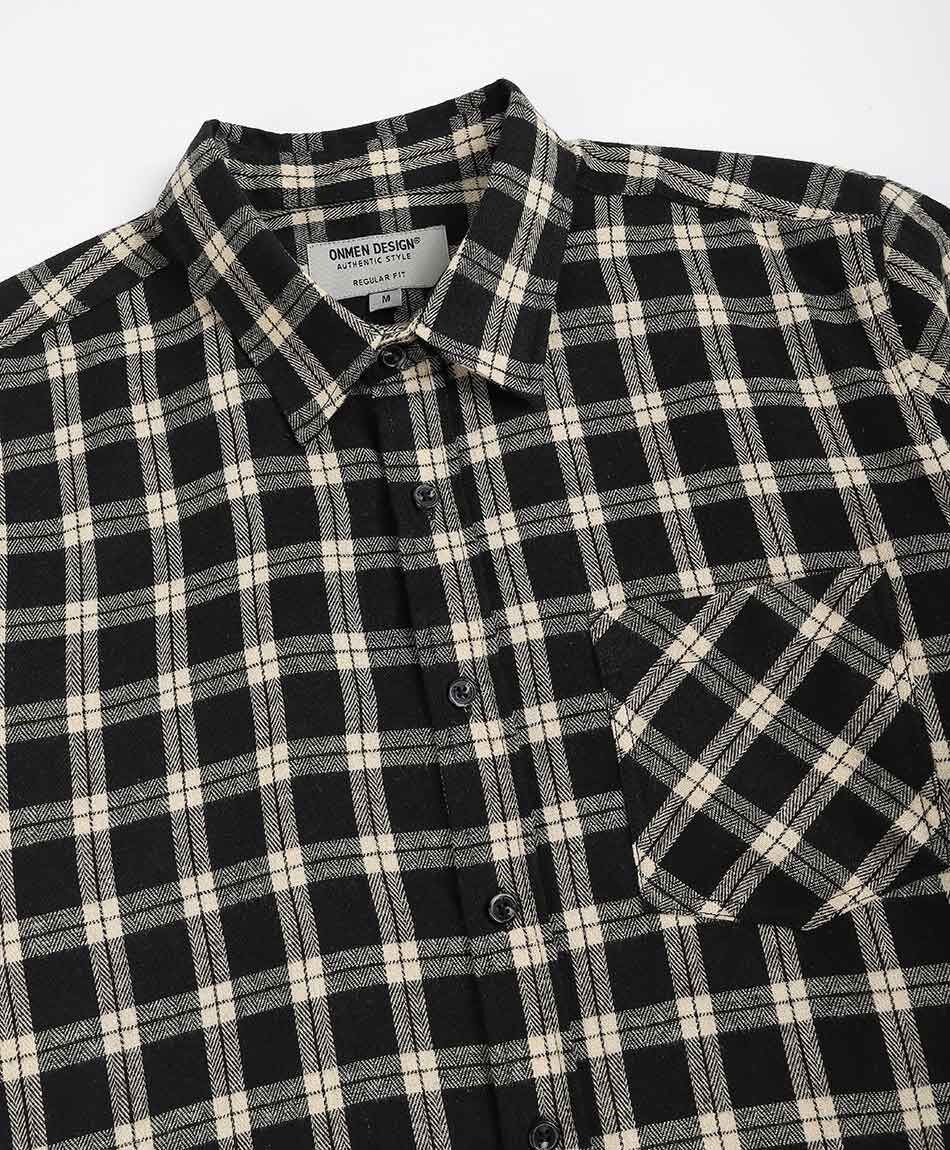 Camisa hombre franela beige