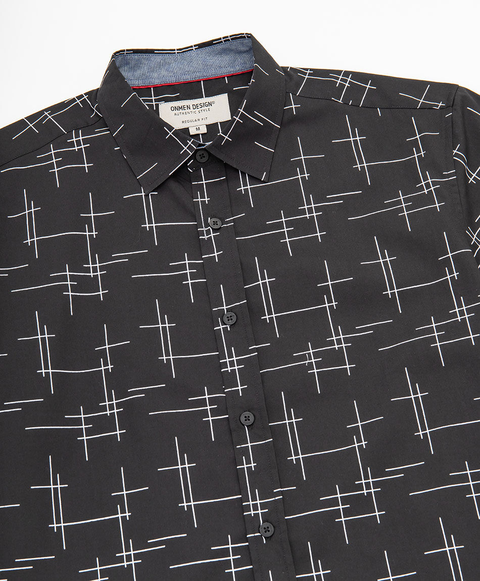 Camisa hombre l&iacute;neas mix