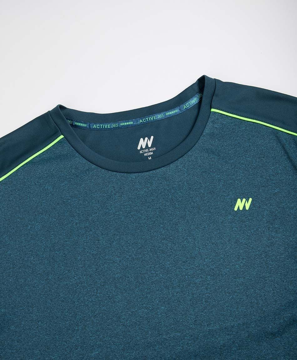 Remera deportiva hombre melange turquesa