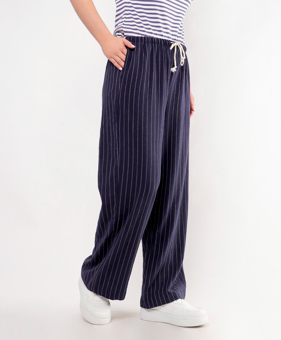 Pantal&oacute;n mujer ancho azul wide
