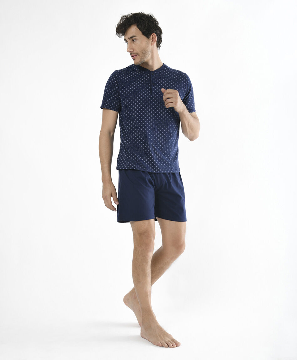 Pijama hombre mini rombos 2 piezas