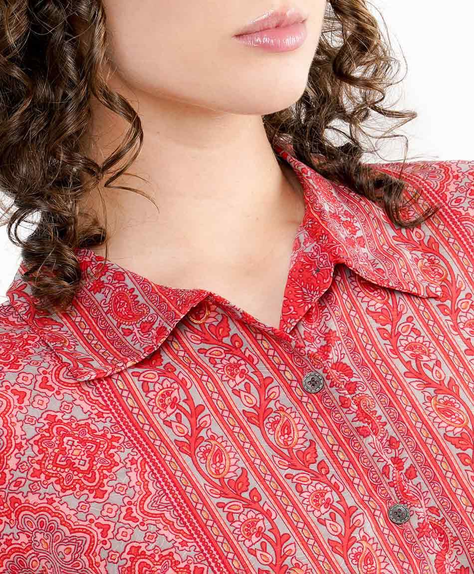 Camisa mujer nudo acinturado