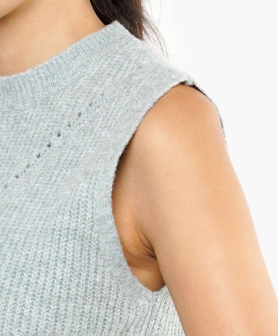 Sweater mujer sin mangas textura lineal