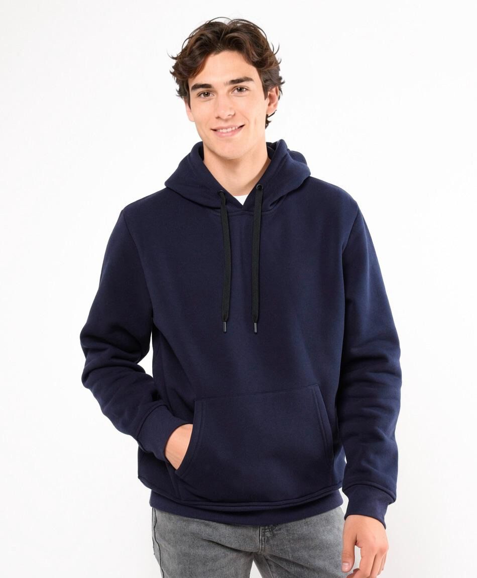Buzo hombre liso capucha