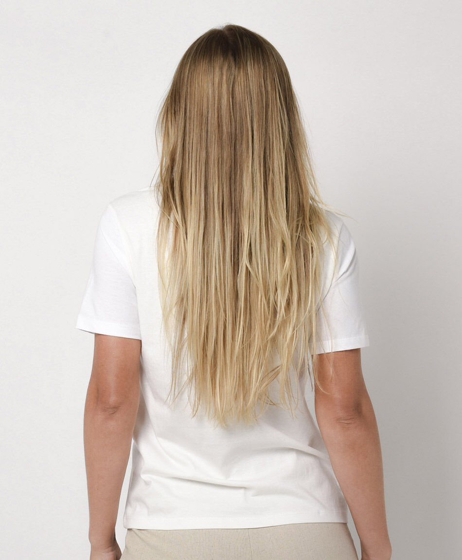 Remera mujer hojas doradas