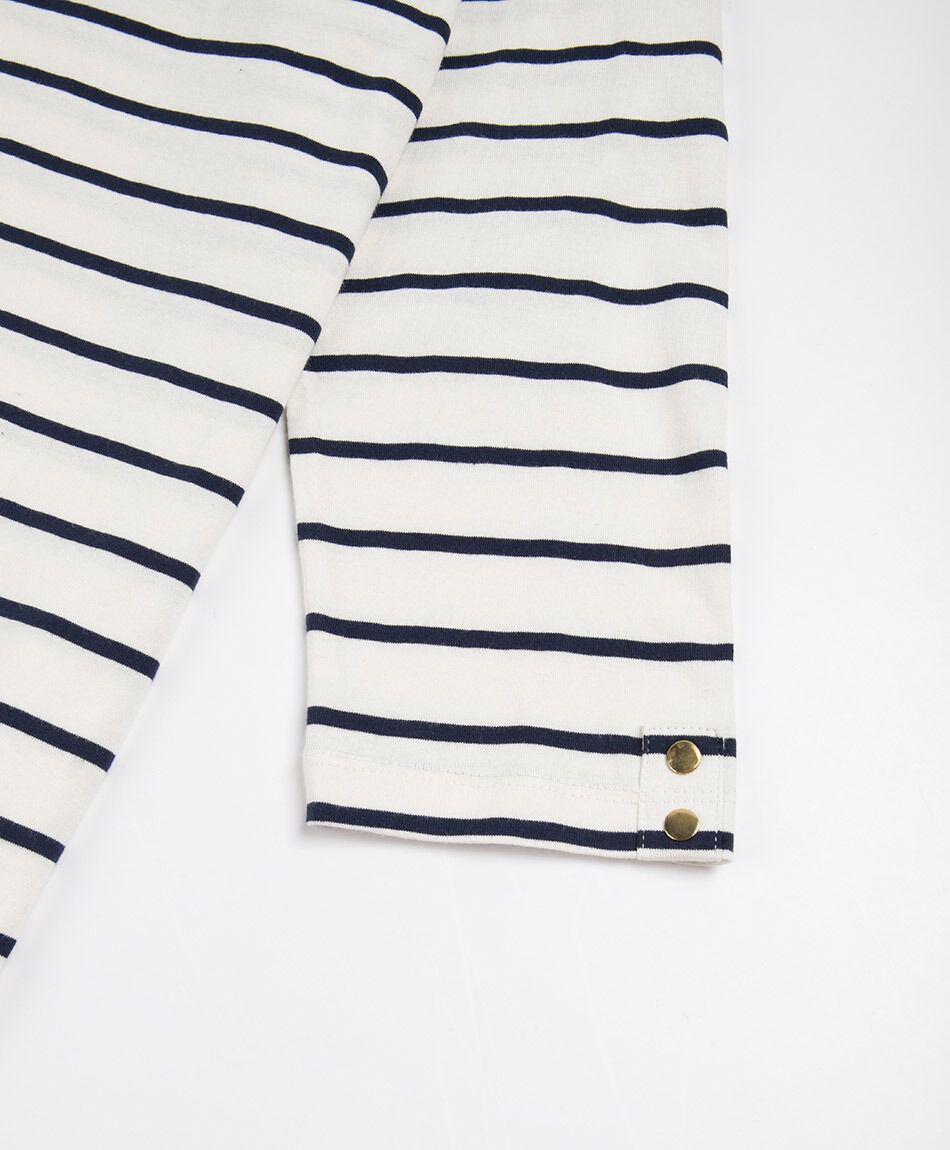 Remera mujer rayas cuello bote