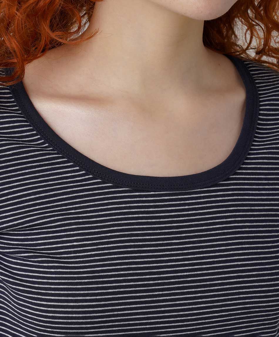 Remera mujer listas bicolor