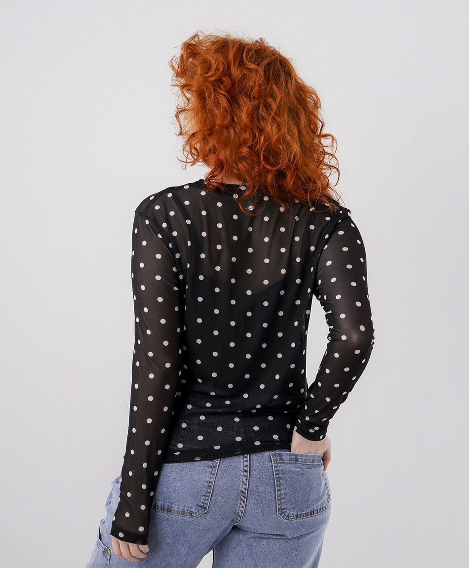 Remera mujer mesh puntos