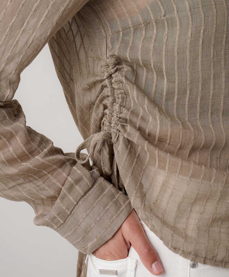 Camisa mujer lazos laterales l&iacute;neas