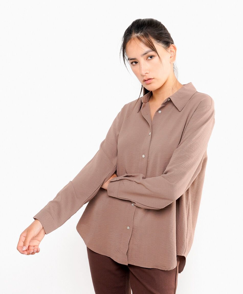 Camisa mujer camisera chocolate