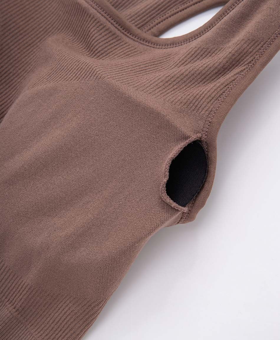 Top deportivo mujer cafe seamless