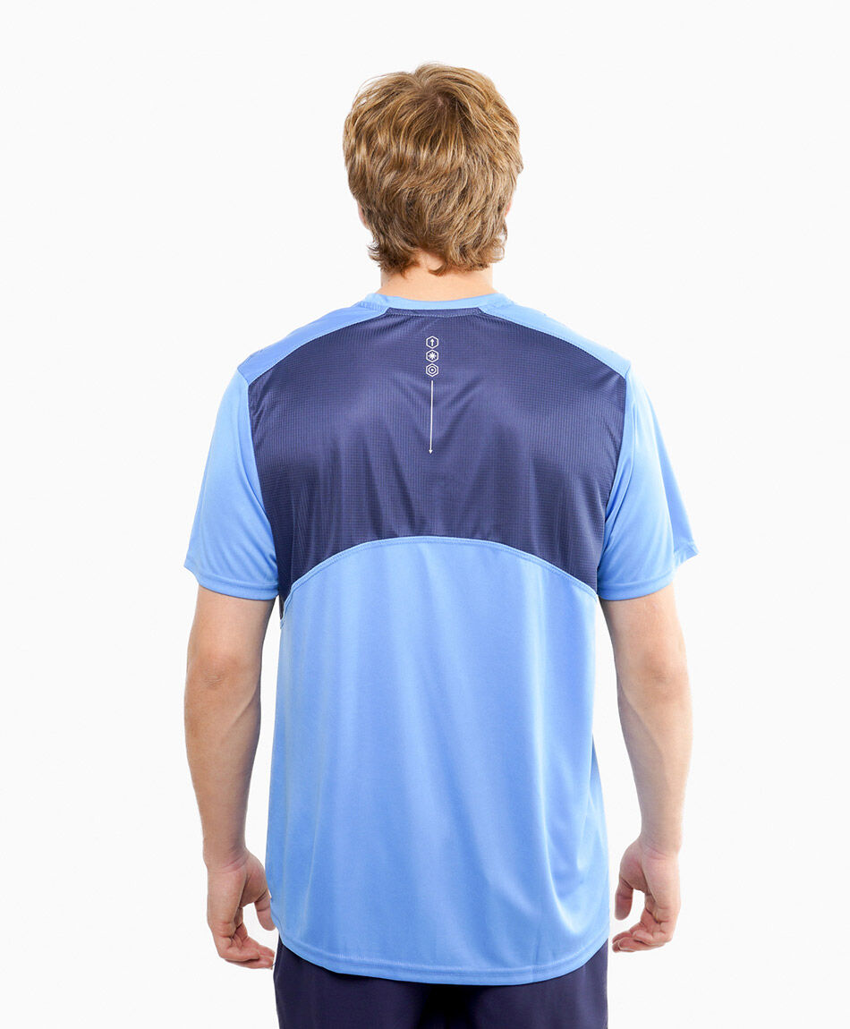 Remera deportiva hombre run cian