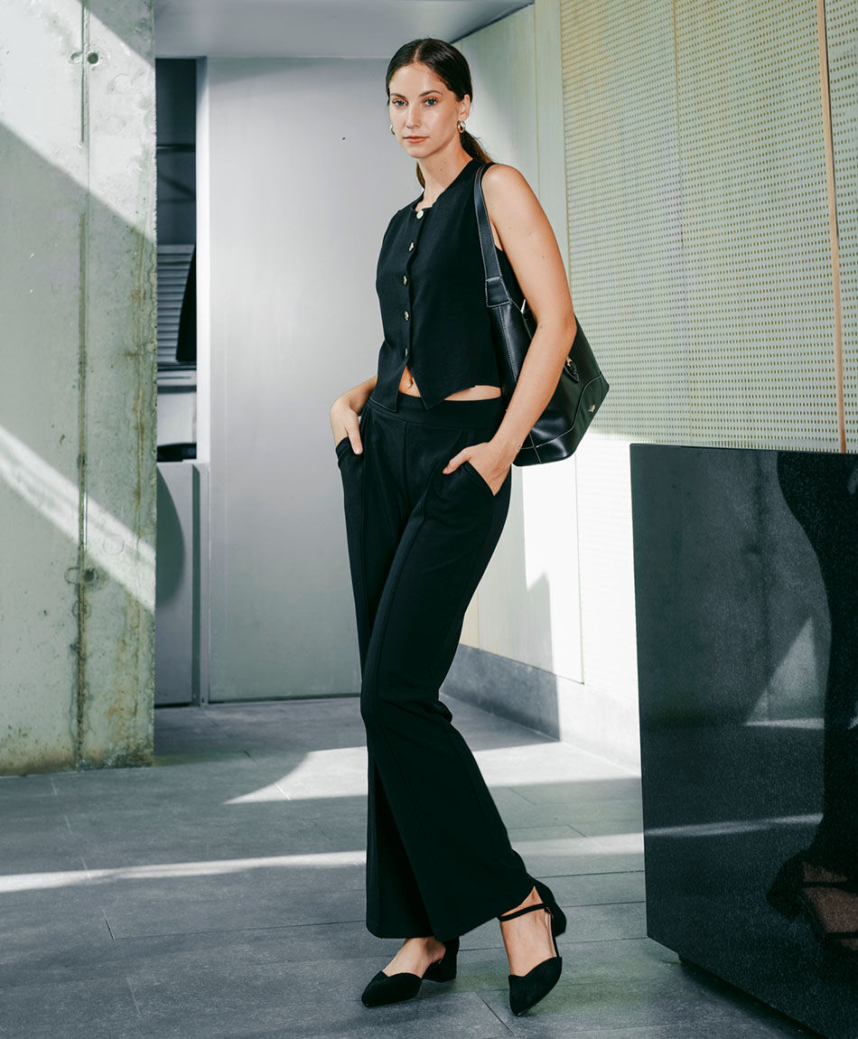 Pantal&oacute;n mujer ancho elasticado