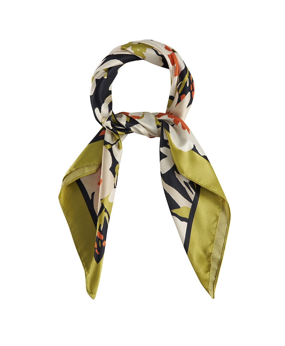 Pa&ntilde;uelo mujer flor pistacho