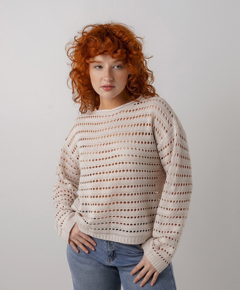Tejido mujer calado cuello redondo