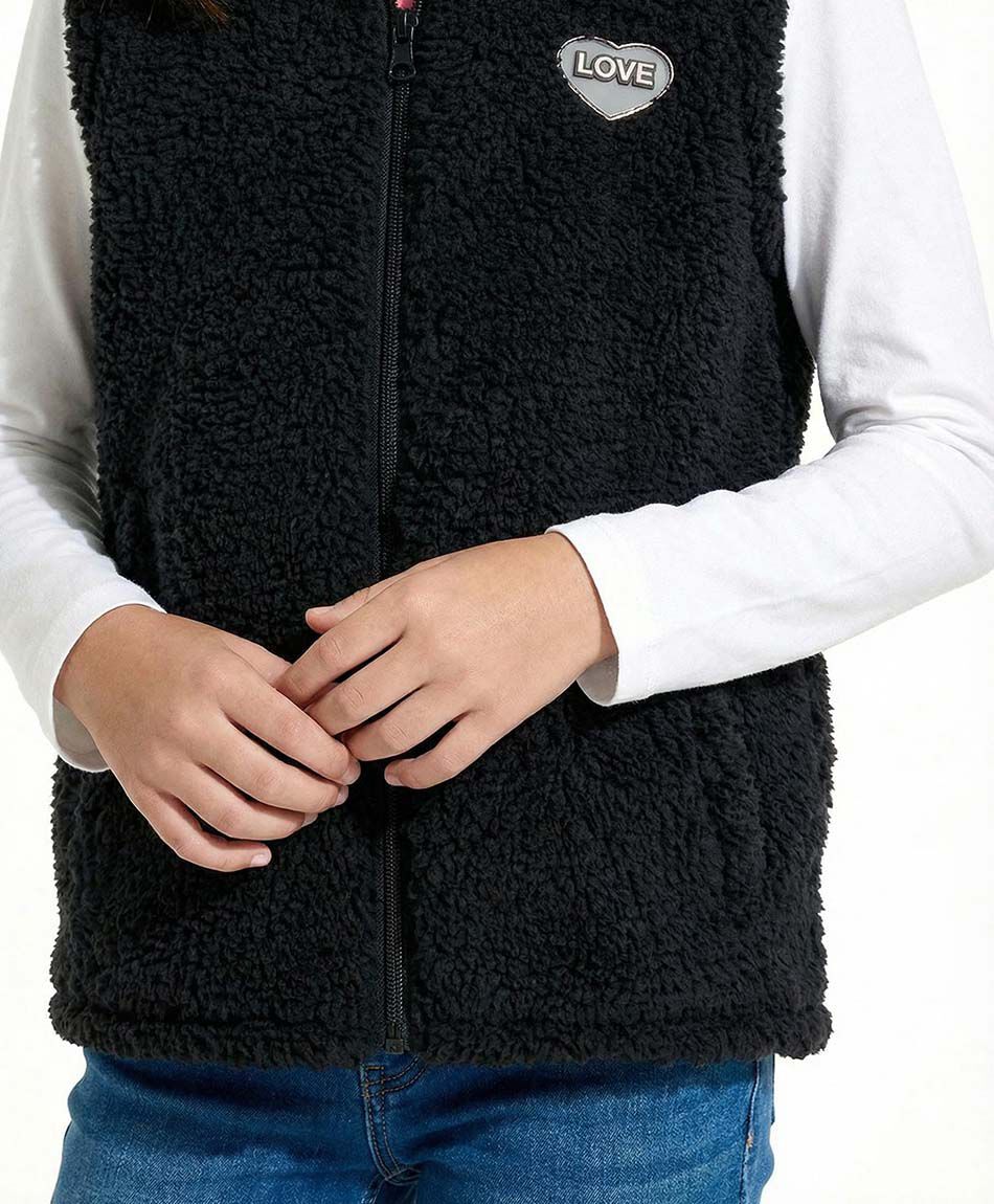 Buzo ni&ntilde;a vest chiporro negro