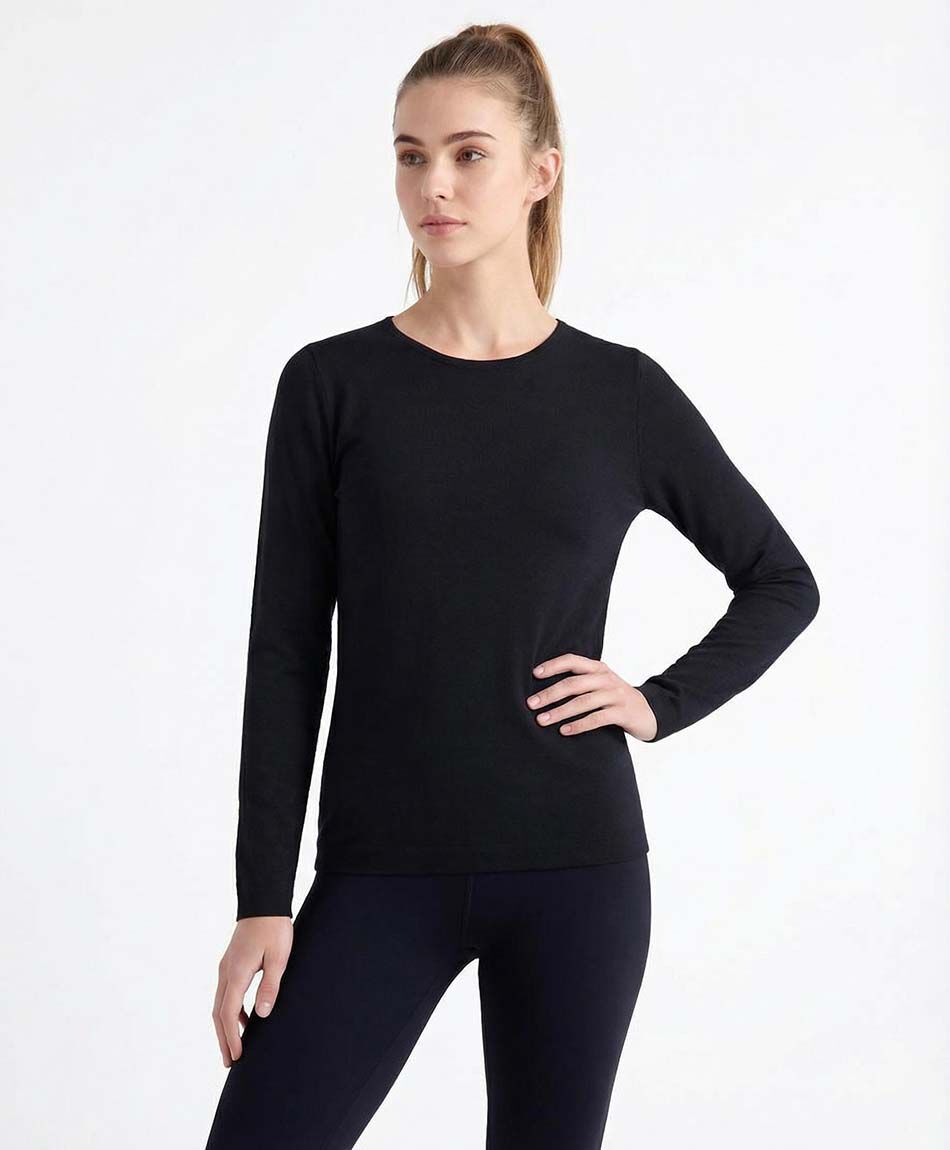 Camiseta mujer polar lisa black