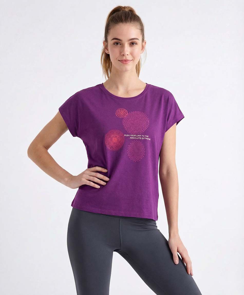 Remera deportiva mujer sentidos purpura