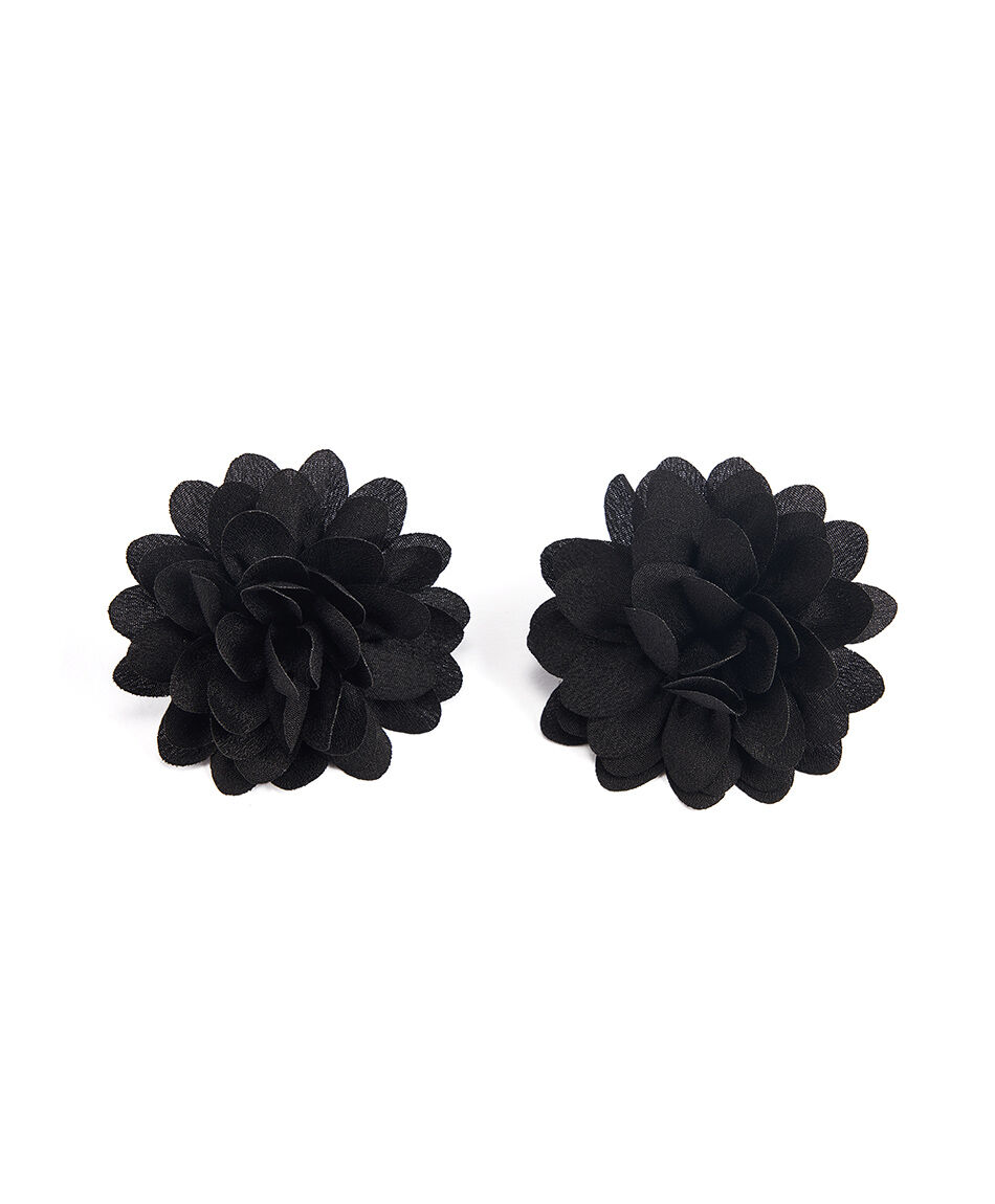 Aros mujer flor black