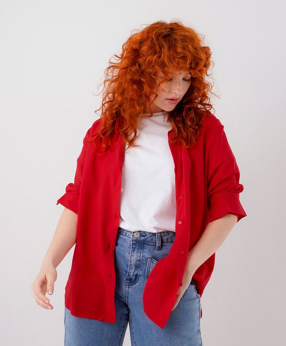 Camisa mujer camisera roja