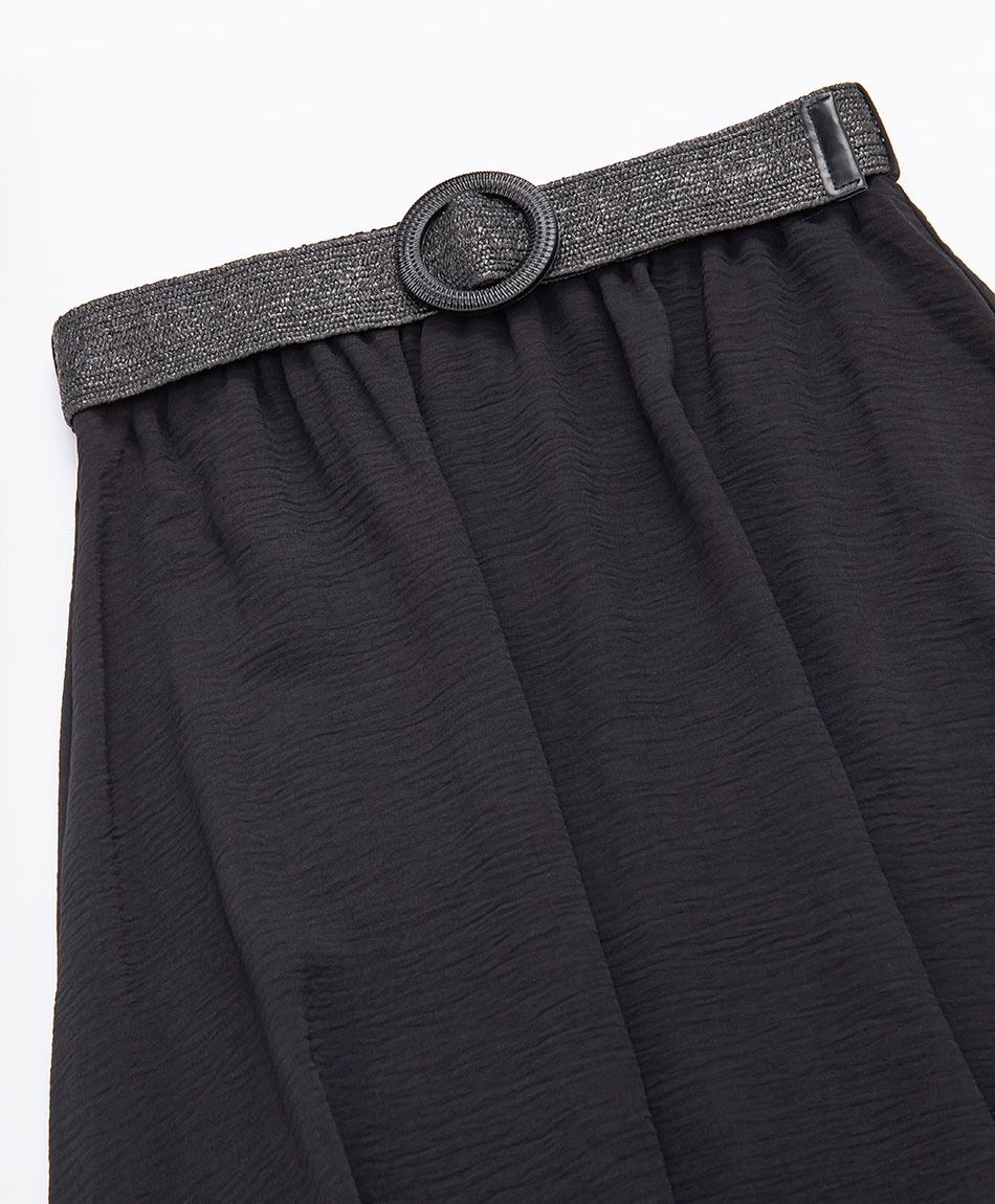 Pollera mujer cintur&oacute;n rugosa