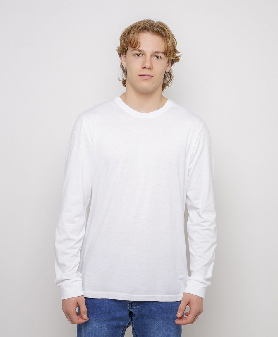 Remera hombre lisa manga larga