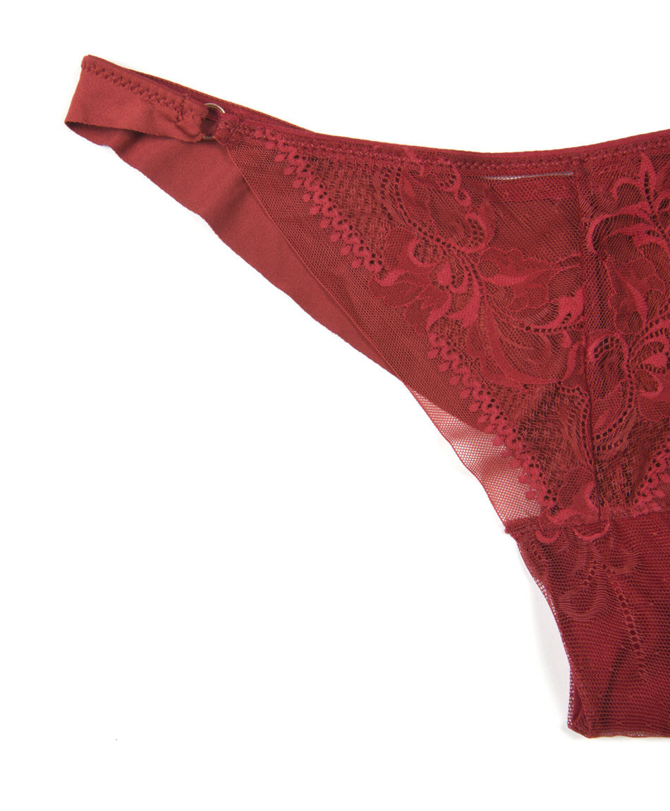 Tanga mujer encaje argollas