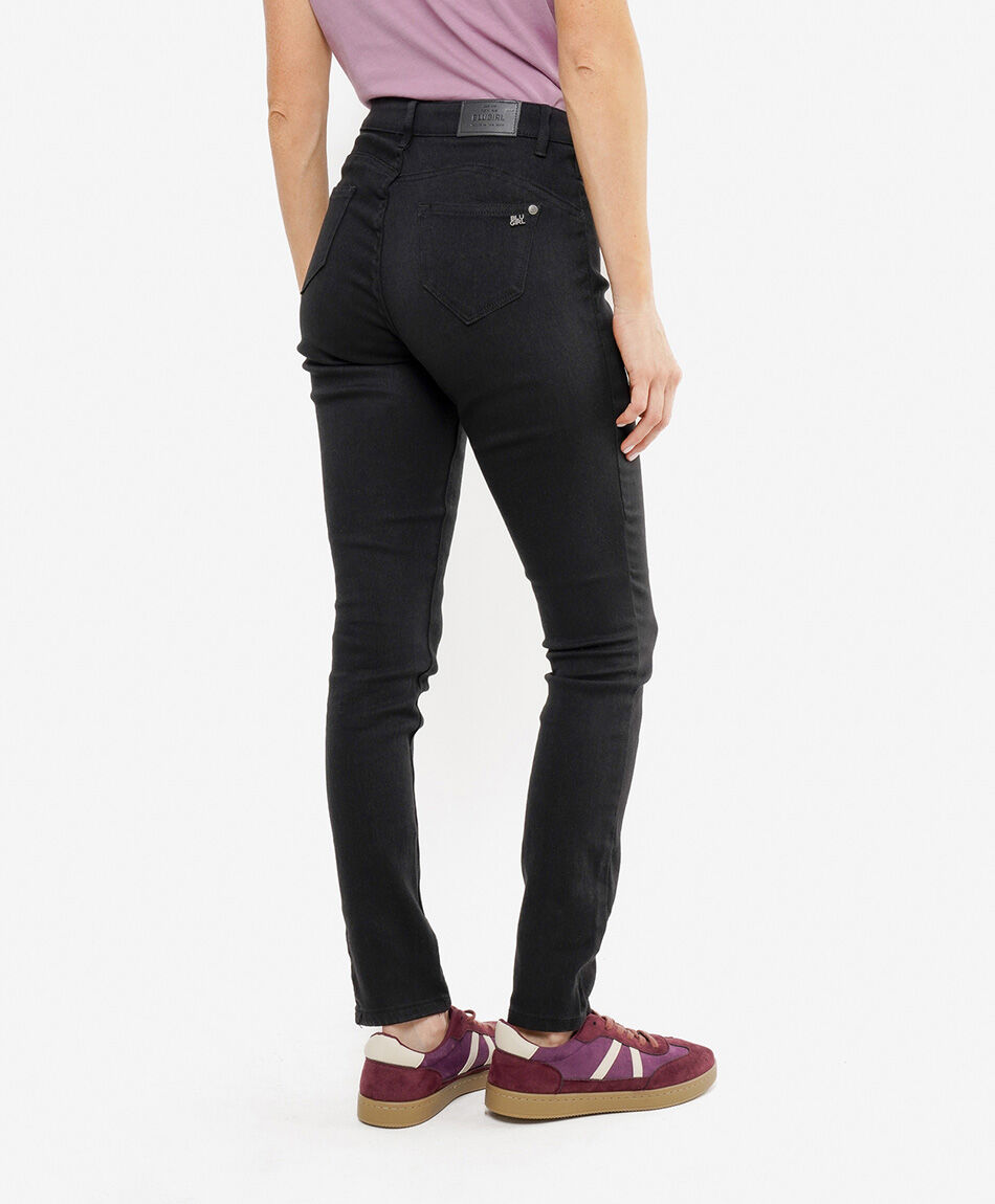 Jeans mujer liso botones skinny fit