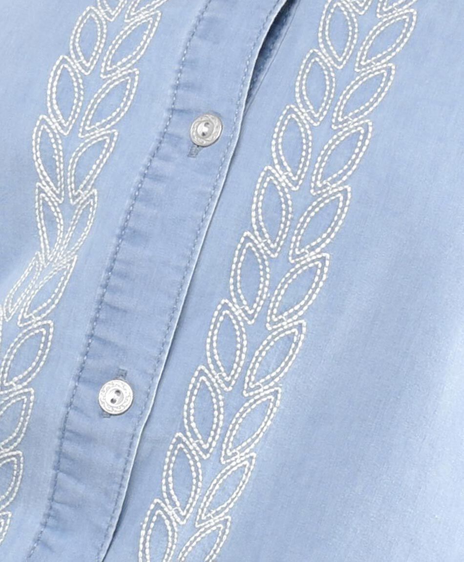 Camisa mujer denim bordada