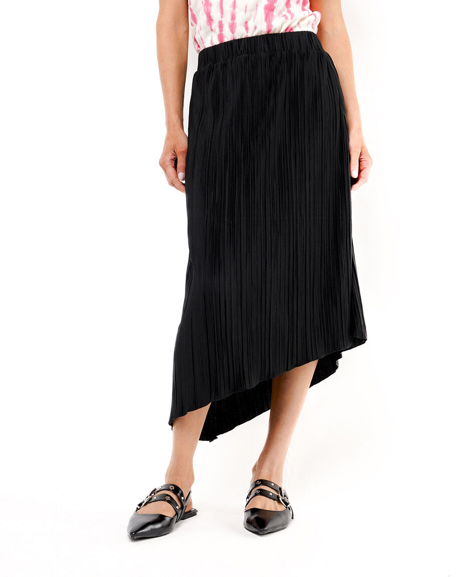 Pollera mujer pliegues asim&eacute;trica