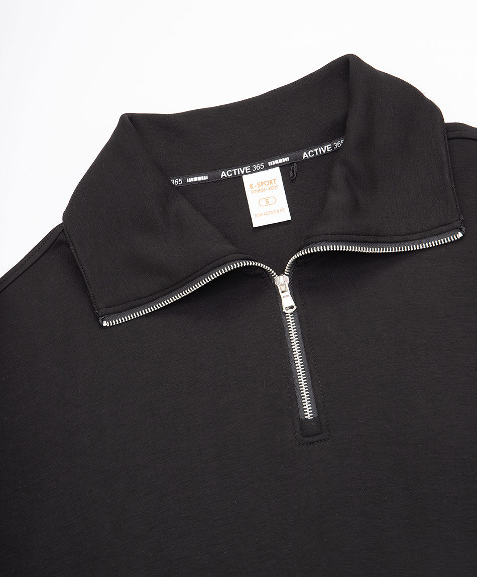 Buzo deportivo mujer cierre medio black