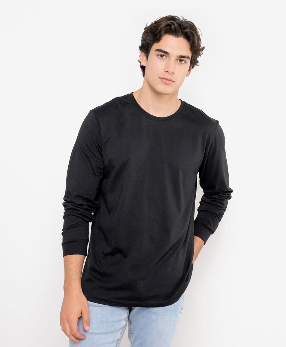 Remera hombre lisa manga larga