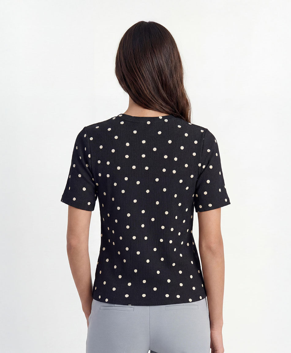 Remera mujer lunares elasticada
