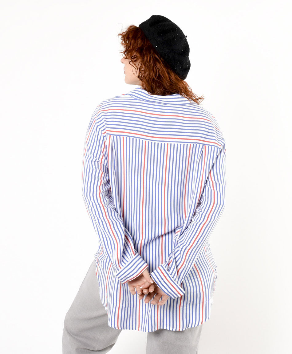 Camisa mujer l&iacute;neas bicolor