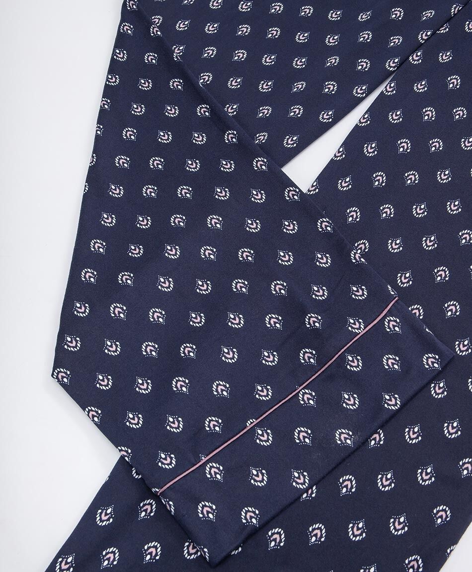 Pijama mujer camisero print navy